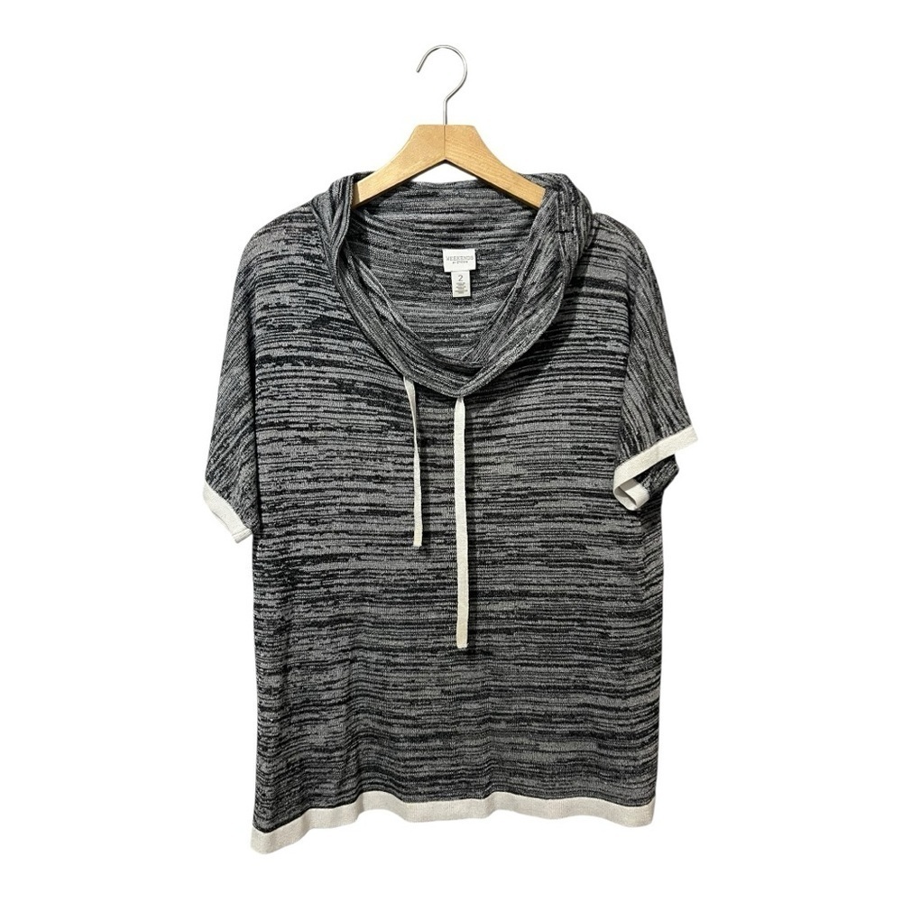 Weekends By Chico's Sweater Size 2 (L) Space Die Hooded Pullover